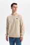 Ar-Ma Men's Crew Neck Sweatshirt Basic Without Print Without Pockets Regular Fit Carbon Brushed Thessaloniki K30124 - 3