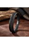 Matte Onyx Stone 316L Steel Lockable Multi-Layer Braided Leather Men's Bracelet 39022B9D14 - 3
