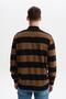 Ar-Ma Men's Polo Collar Sweatshirt Unprinted Striped Buttoned Pocketless Regular Fit Ringel Ottoman K30554952 - 5