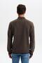 Ar-Ma Men's Polo Collar Sweatshirt Without Print Basic Collar Zippered Regular Fit Carbon Brushed Thessaloniki K3 - 5