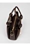 Women's Tote Bag Brown Multi-Compartment Hand and Shoulder Bag with Charm Accessories - 4