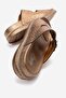 2 Buckle Stoned Genuine Leather Women's Slippers Bronze Camkiriği - 4