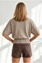 Women's Mink Waist Corseted Bat Model Viscose Knitwear Blouse Blz-19003362 - 5