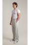 Men's Karmelange Color Pique Fabric Loose Fit Baggy Pocketed Lace-Up Trousers - 3