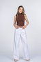 Women's Summer White High Waist Gloria Modern Cut Pants Casual Daily Office Stylish 30404 - 2