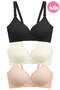 Seamless Bra - Mavelle |   Laser Cut Clip-On and Snap-On Open Front Nursing Bra, Pack of 3