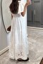 Ekru Embroidered Short Sleeve Lined Dress M39692 - 6