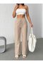 Women's High Waist Palazzo Wide Leg Linen Trousers - 3