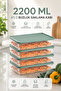 4-Piece Refrigerator & Freezer Organizer 2200 ml Microwave Compatible Crisper Storage Container Transparent Organizer