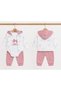 Ley Bebe Teddy Bear Poncho Embroidered 3-Piece Set - 4