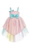 Girl's Evening Dress Ice Cream Concept Satin Dress and Headband Set - Birthday, Party, Wedding, Graduation (3, 4, 5, 6, 7 Years) 36042Pr - 4