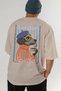 For Dog Lovers 24 Beige Oversize T-Shirt with Dog Print on the Back 100% Cotton Unisex Dog Lover Premium Design - 6
