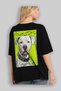 For Dog Lovers 52 Back Dog Print Black Oversize T-Shirt 100% Cotton Unisex Dog Lover Premium Design - 4
