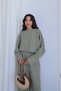 Khaki Atina Blouse Pants Muslin Set - 5