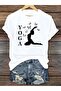 Women's Butterfly Yoga Design Printed T-Shirt Oversize Loose (1011)