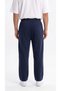 Men's Navy Blue Color Baggy Ribbed Wide Leg Comfortable Fit Sweatpants - 7