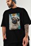For Dog Lovers 68 Front Dog Printed Black Oversize T-Shirt 100% Cotton Unisex Dog Lover Premium Design - 3