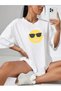 Women / Girls Glasses Emoji Unisex T-Shirt Oversize Salas Boyfriend