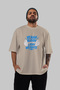 Yeah Buddy Gym Oversize Front Printed Beige T-Shirt 100% Cotton Streetwear Premium Comfortable Fit - 5