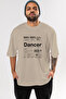 Dancer Oversize Front Printed Beige T-Shirt 100% Cotton Streetwear Premium Comfortable Fit - 2