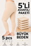 Women's 5-Pack Plus Size Underwear Leggings - 90% Cotton