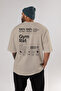 Gym Rat Oversize Back Printed Beige T-Shirt 100% Cotton Streetwear Premium Comfortable Fit - 4