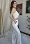 Women's Wide-Leg Linen-Look Trousers with Pockets - 3