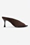Pelina Brown Suede Women's Thin Heeled Slippers - 4