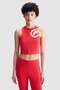 Ecko Red Hannah Regular Fit Crop Crew Neck Printed Women's Red Tank Top