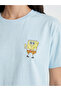 Xside Blue Spongebob Printed 100% Cotton Women's T-Shirt - 3