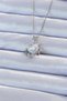 316L Steel Chain Silver Color Zircon Stone Planet Look Heart Necklace