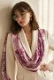 Patterned Dark Pink Soft Scarf 90X90 - 4