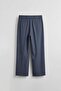 Men's Baggy Pleated Modal Blended Fabric Trousers Navy Blue - 2