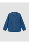 Two Mt Shop Quality Lcw Grace Blue Cropped Collar Women's Jean Shirt Tunic - 5
