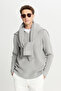 Men's Gray Melange Cotton Standard Fit Regular Cut Polo Collar Knitwear Sweater - 2