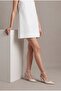 Women's Stiletto Pointed Toe Open Back Ankle Strap Classic Heeled Shoes Pareta Ecru - 2