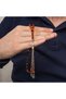 Burgundy Amber Crimped Amber Prayer Beads with Metal Tassels - 4