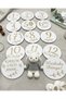 14 Piece Laser Engraved Baby Monthly Photo Cards - Wooden Baby Development Card Set - Newborn Memory Plaques - 3