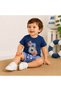 Baby Boy Summer Printed T-Shirt and Shorts Set 100% Cotton Navy Blue 2-Piece Set 12-36 Months - 3