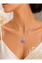 Lilac Stone Swan Figured Women's Necklace – Elegant and Sparkling Stylish Design - 2