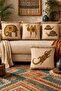 Ethnic Elephant Camel Crocodile Patterned 4-Piece Throw Pillow Cover Set - 2