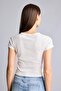 100% Cotton Fitted Crew Neck Floral Printed Ribbed Short Sleeve White T-Shirt I1683Ax26Sm - 5