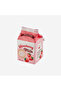 Pink Vegan Leather Strawberry Milk Makeup Bag 15X8,5X8,5 cm
