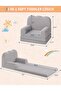 Kids Sofa 2-in-1 Transformable Sofa, Sofa or Folding Bed in Soft Sherpa Fabric, Children's Bedroom, Play Area, Birthday Gift, Grey - 3