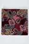 Women's Burgundy Pink Leopard and Paisley Patterned Flared Scarf - 2