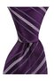 Gray Striped Purple Color Silk Tie – 8 cm Wide - 6