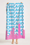 City Themed Lettering Typographic Beach Towel - Pink Blue Metropolitan Quick-Dry Microfiber Towel - 4