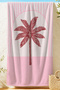 Palm Tropical Striped Beach Towel - Modern Bohemian Pink White Quick Dry Microfiber Towel - 6