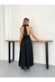 Women's Black Halter Neck Slit Summer Dress - 7