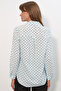 Women's Single Pocket Polka Dot Oversize Shirt 20399 - Blue - 6